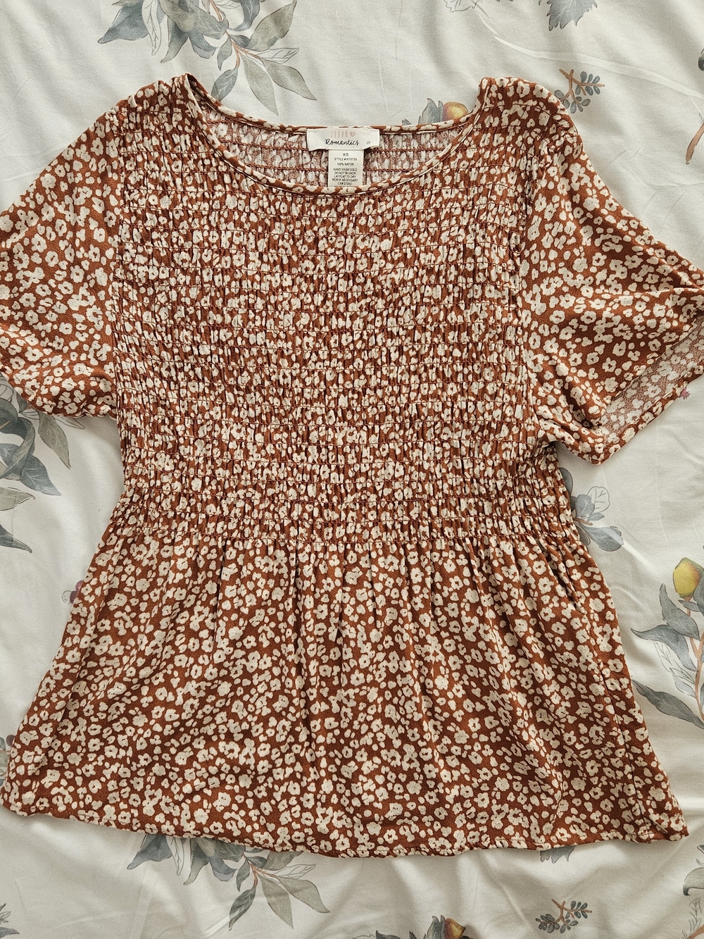 Floral Smocked Peplum Top